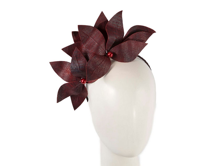 Bespoke burgundy wine flower headband - Hats From OZ