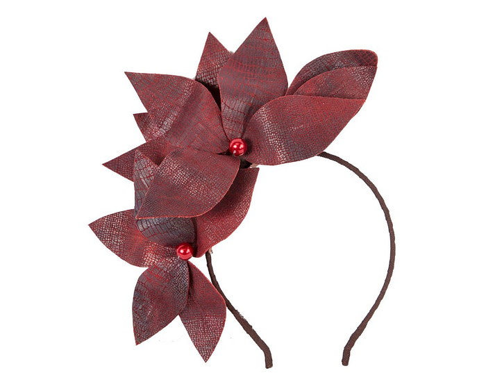 Bespoke burgundy wine flower headband - Hats From OZ