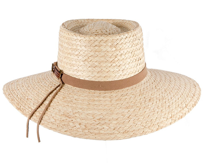 Braided Palm Straw Hat with Suede Trim - Hats From OZ