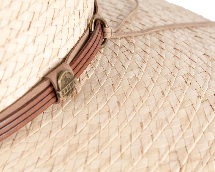 Braided Palm Straw Hat with Suede Trim - Hats From OZ