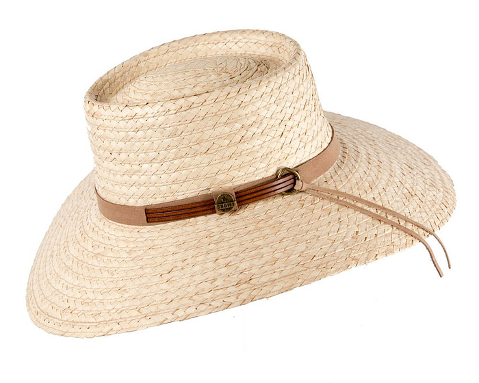 Braided Palm Straw Hat with Suede Trim - Hats From OZ