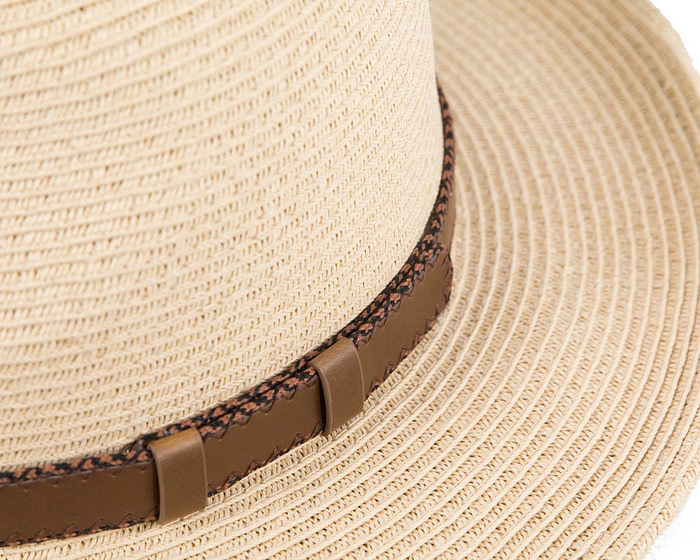 Tan braided safari fedora hat - Hats From OZ