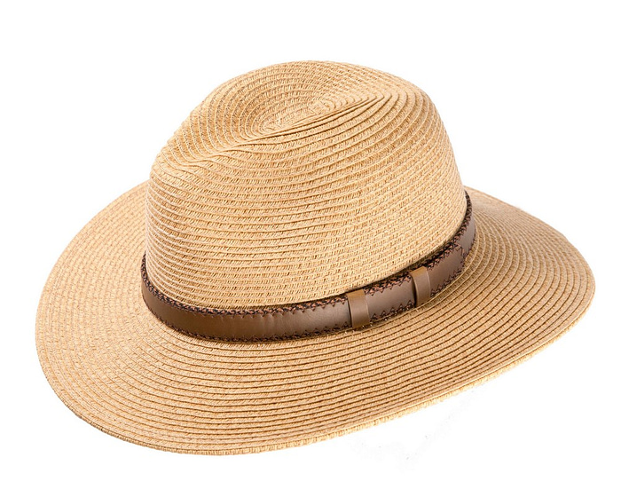 Natural braided safari fedora hat - Hats From OZ