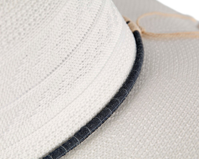 Ivory Crushable Polyester Knit Safari Fedora Hat - Image 5