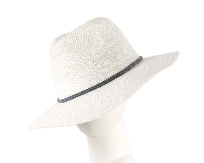 Ivory Crushable Polyester Knit Safari Fedora Hat