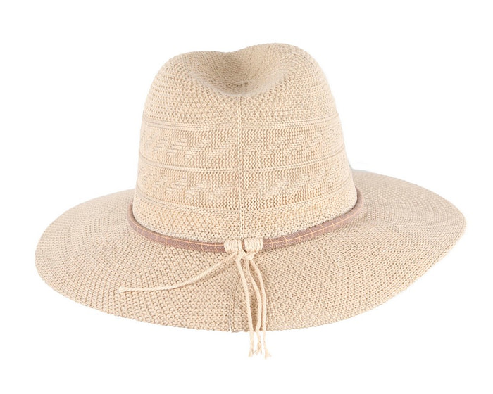 Natural Crushable Polyester Knit Safari Fedora Hat - Image 6