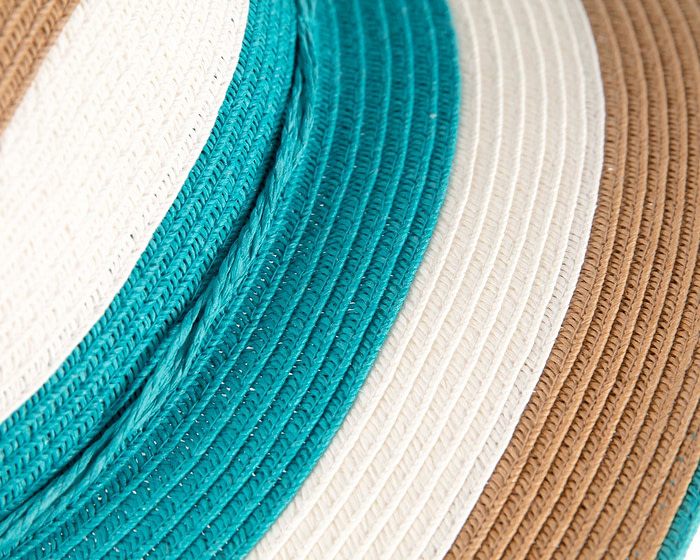 Three Tone Aqua Braided Fedora Hat - Hats From OZ