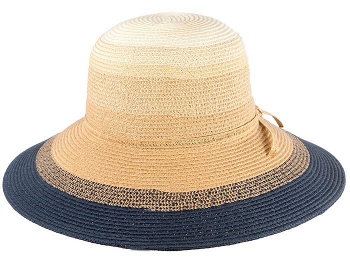 Multi-tone navy braided bucket hat - Hats From OZ