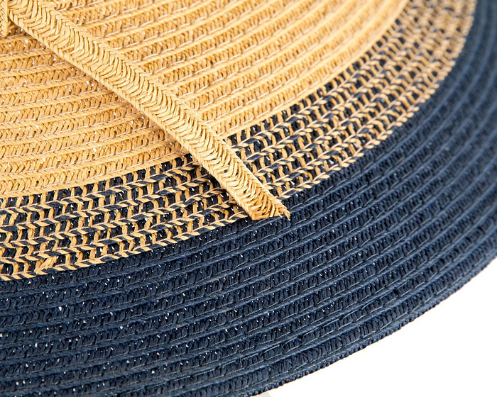 Multi-tone navy braided bucket hat - Hats From OZ