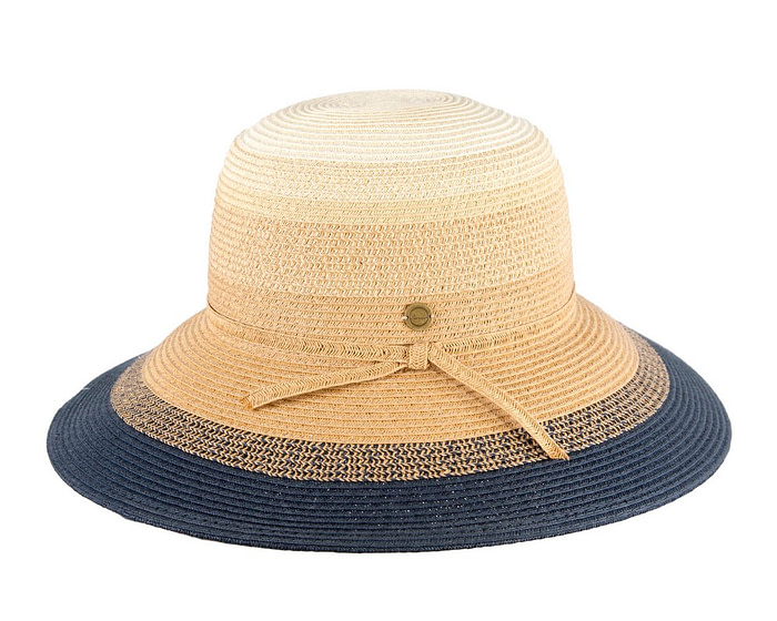 Multi-tone navy braided bucket hat - Hats From OZ