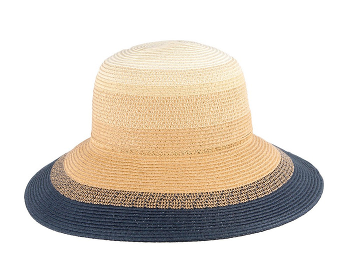 Multi-tone navy braided bucket hat - Hats From OZ