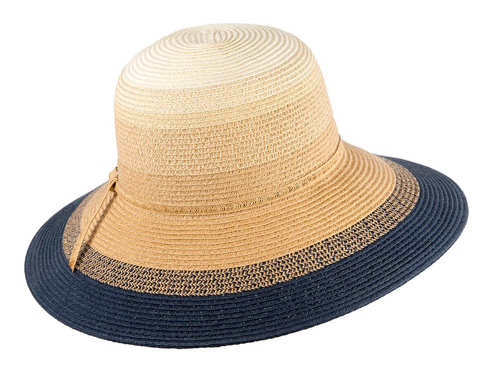 Multi-tone navy braided bucket hat - Hats From OZ