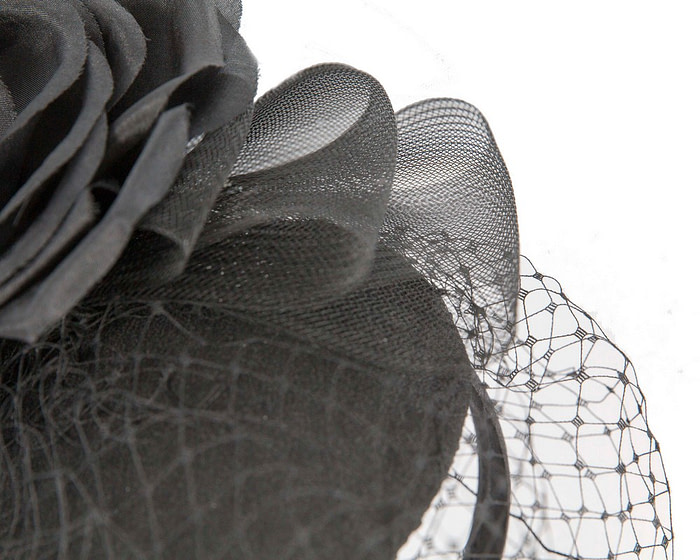 One-off black cocktail hat with veil - Hats From OZ