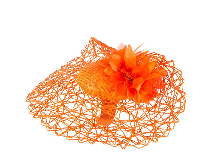 Exclusive orange fascinator by Cupids Millinery - Hats From OZ