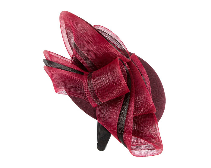 Burgundy winter racing fascinator by Fillies Collection - Hats From OZ