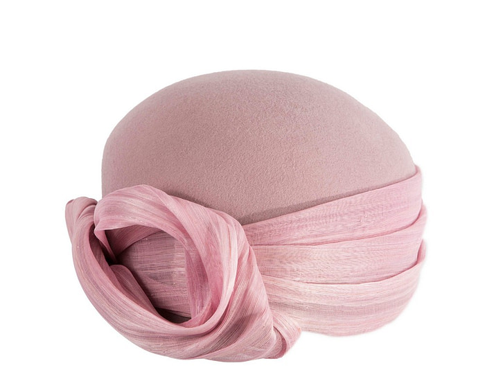 Elegant Dusty Pink Felt Hat by Fillies Collection - Image 2