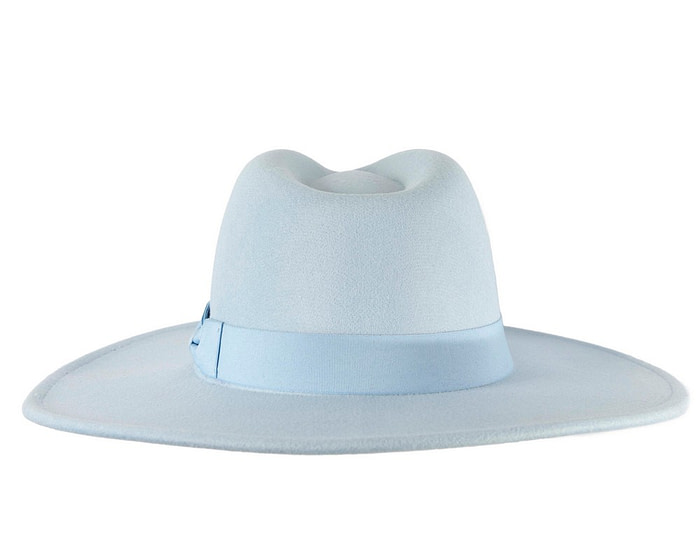 Light Blue wide brim fedora hat - Hats From OZ