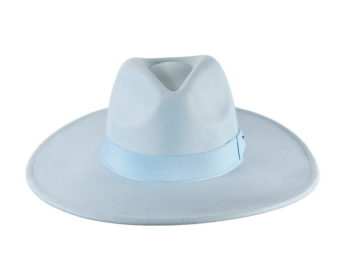 Light Blue wide brim fedora hat - Hats From OZ