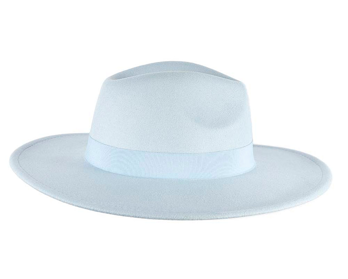 Light Blue wide brim fedora hat - Hats From OZ