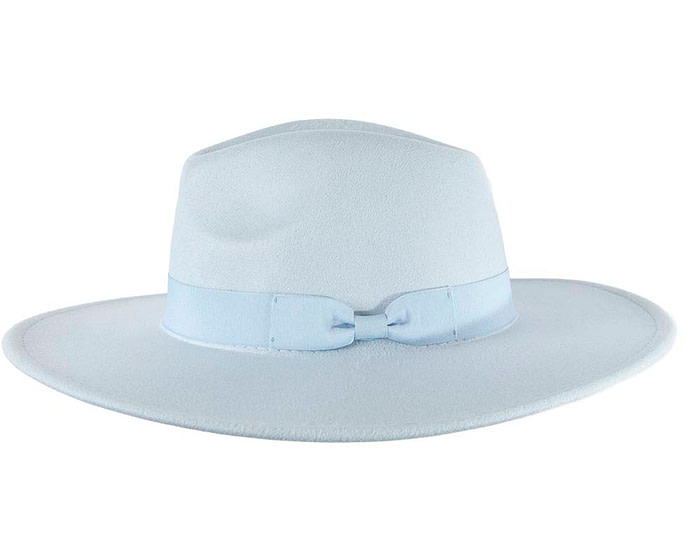 Light Blue wide brim fedora hat - Hats From OZ