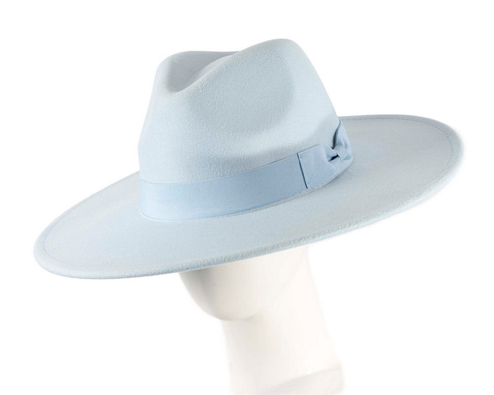 Light Blue wide brim fedora hat - Hats From OZ