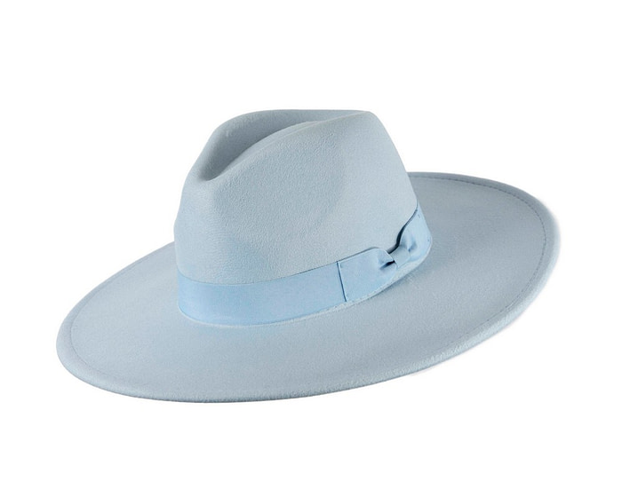 Light Blue wide brim fedora hat - Hats From OZ