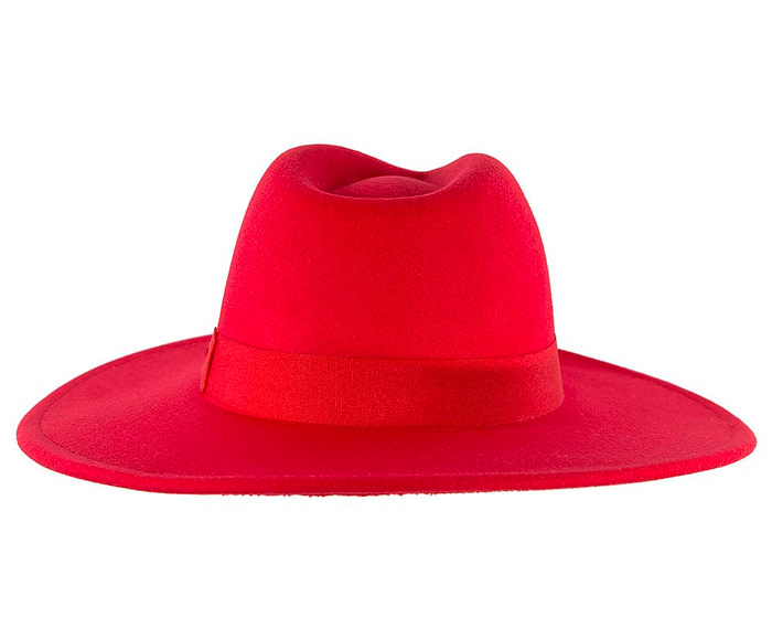 Red wide brim fedora hat - Hats From OZ