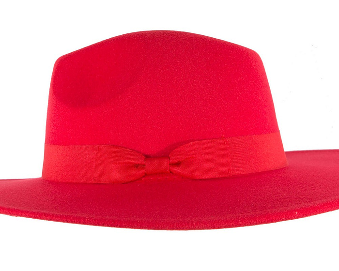 Red wide brim fedora hat - Hats From OZ