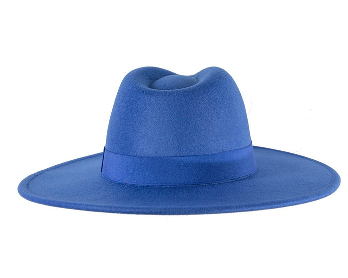 Royal Blue wide brim fedora hat - Hats From OZ