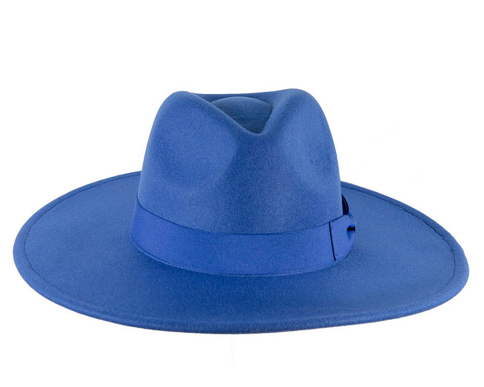 Royal Blue wide brim fedora hat - Hats From OZ