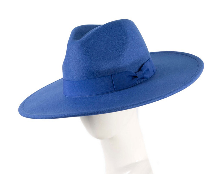 Royal Blue wide brim fedora hat - Hats From OZ