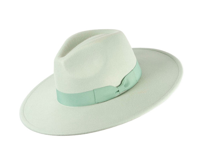 Sage Green wide brim fedora hat - Hats From OZ