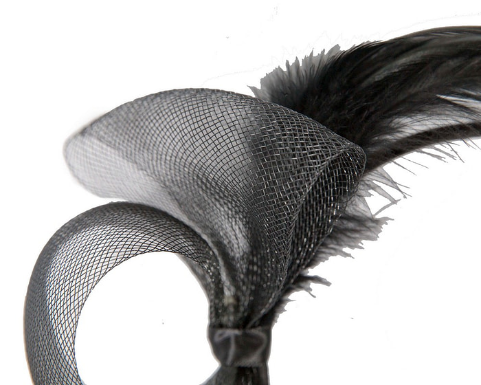 Petite black fascinator headband - Hats From OZ