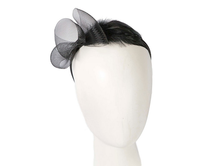 Petite black fascinator headband - Hats From OZ