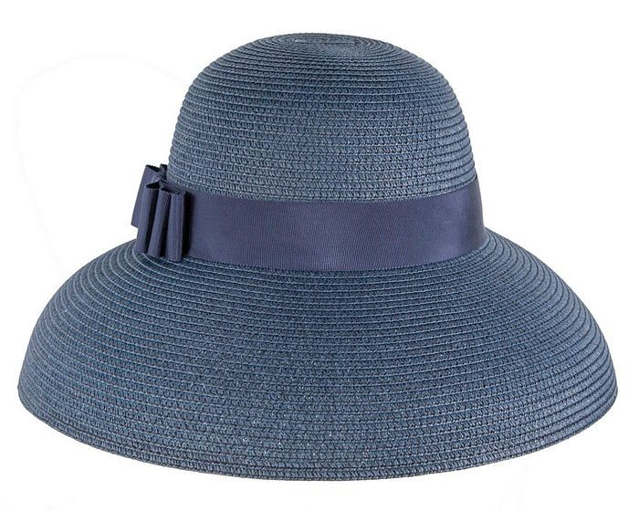 Elegant navy ladies summer beach hat - Image 3