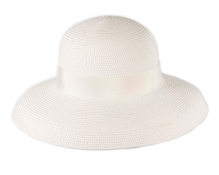 Elegant white ladies summer beach hat - Image 2