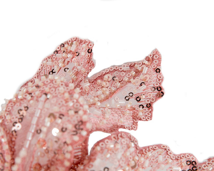 Shiny pink lace fascinator by Cupids Millinery - Image 3