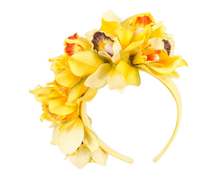 Hand made exclusive yellow fascinator headband - Image 2