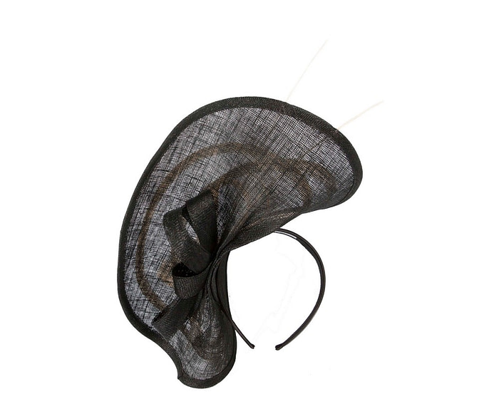 Large black & cream sinamay fascinator by Max Alexander - Image 4