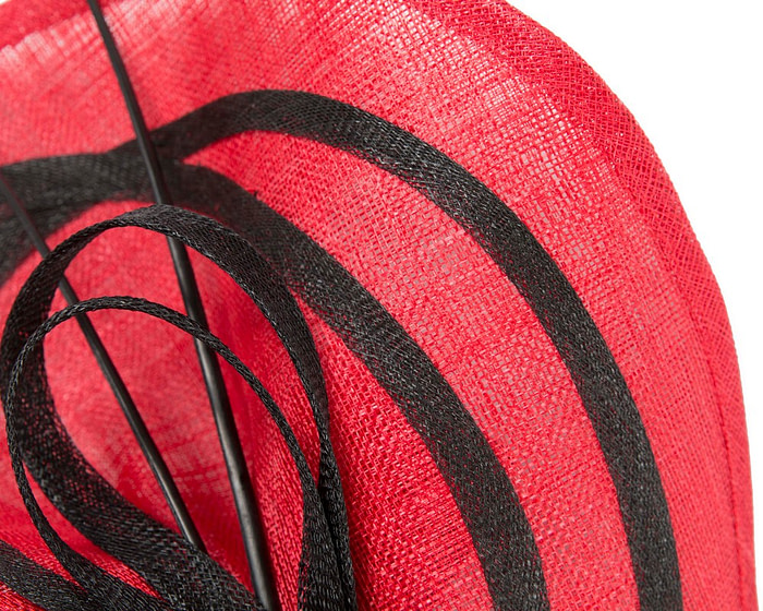 Large red & black sinamay fascinator by Max Alexander - Image 3