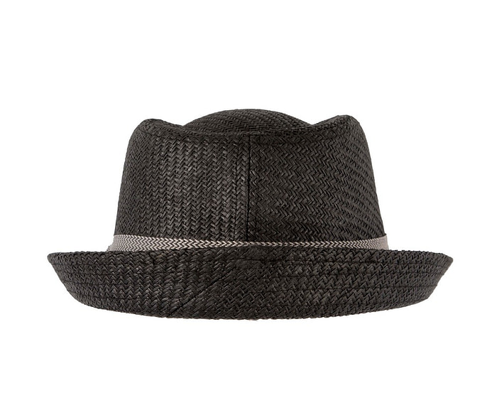 Black short brim trilby hat - Image 6