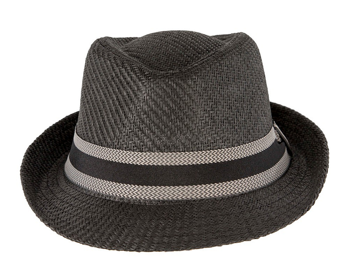 Black short brim trilby hat - Image 4