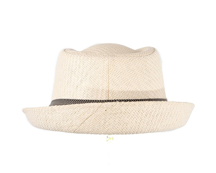 Ivory short brim trilby hat - Image 6