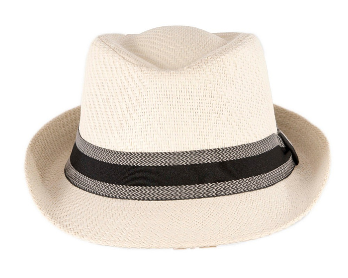 Ivory short brim trilby hat - Image 4