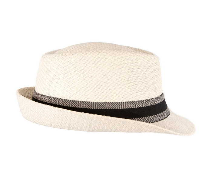 Ivory short brim trilby hat - Image 3