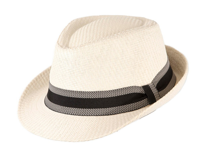 Ivory short brim trilby hat - Image 2