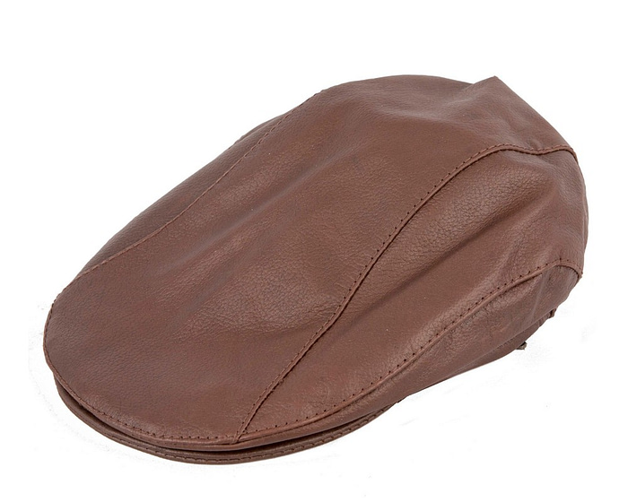 Brown Kangaroo leather flat cap by Jacaru - Image 2