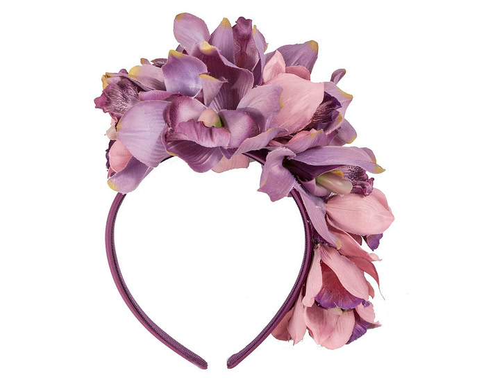 Hand made exclusive purple fascinator headband - Image 4