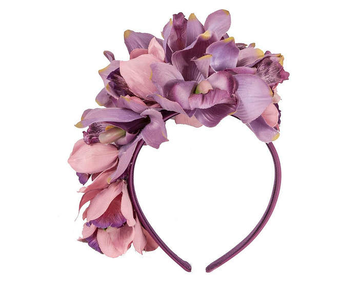 Hand made exclusive purple fascinator headband - Image 2