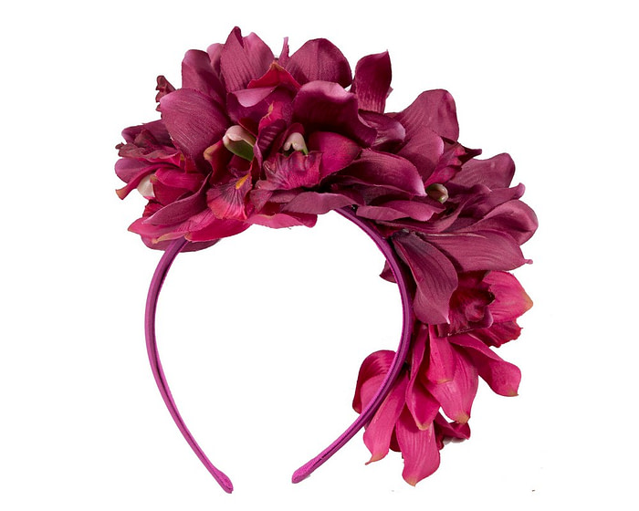 Hand made exclusive wine-colored fascinator headband - Image 4